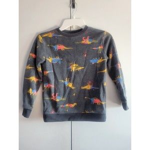 Cat & Jack Youth Boy Size S 5/6  Long Sleeve Crewneck Dino Sweatshirt Color Blk